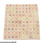 Cute Star 100pcs Scrabble Tiles Wooden Colorful Letters Alphabet Bulk Board Game Spelling Toy Decor for Crafts Pendants Scrapbook Card  B07C3Q4GWS